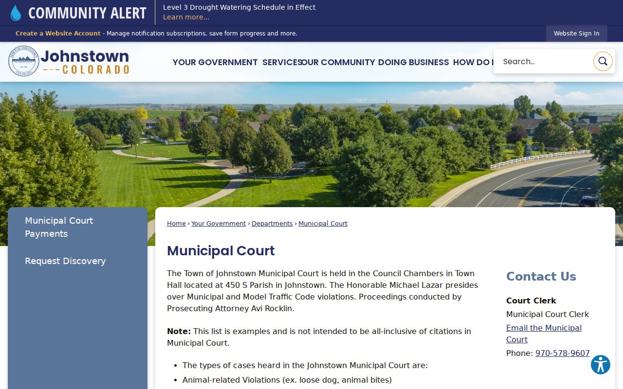 Johnstown Larimer County traffic court record information